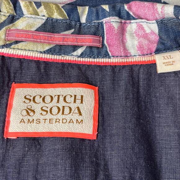 Scotch & Soda Men’s Tropical Floral Button Up Summer Vacation Camp Shirt XXL - Picture 6 of 7